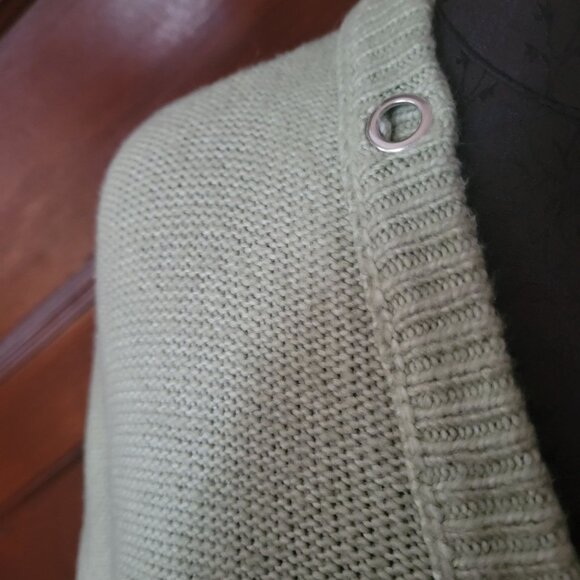 Joie Sage Green Knit Hooded Sweater Size L - Picture 3 of 7